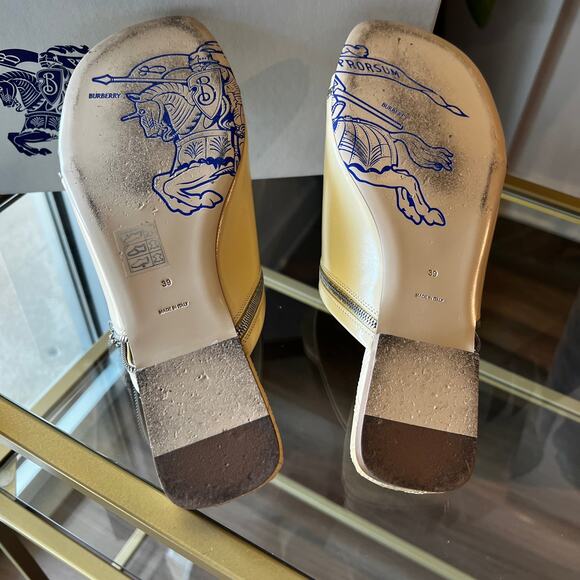 BURBERRY Peep Zip Sandals SZ 39 - Picture 4 of 14